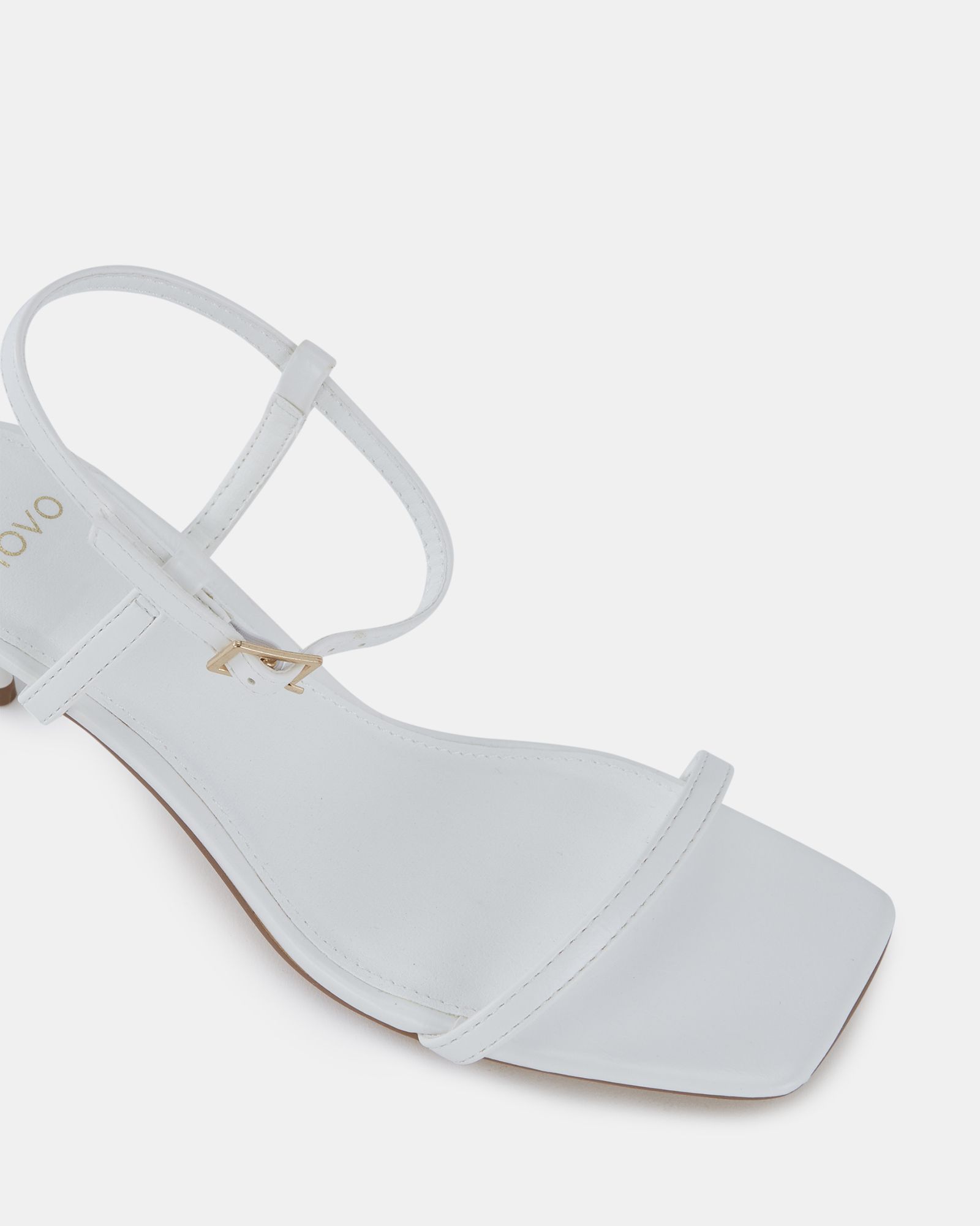 WIDE FIT UNDERCOVER White Low Heel Two Part Sandals
