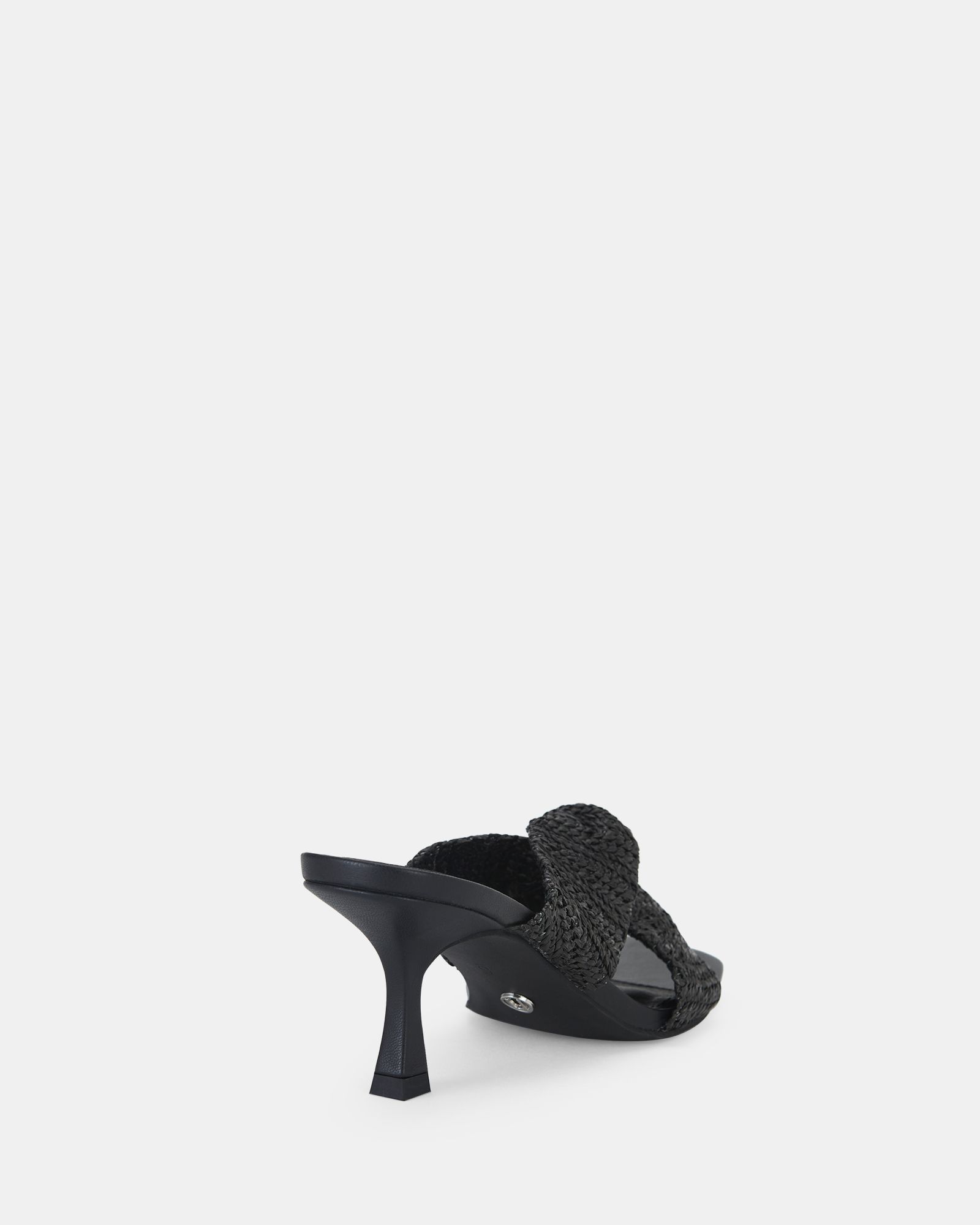 URBINOS Black Woven Low Heel Mule