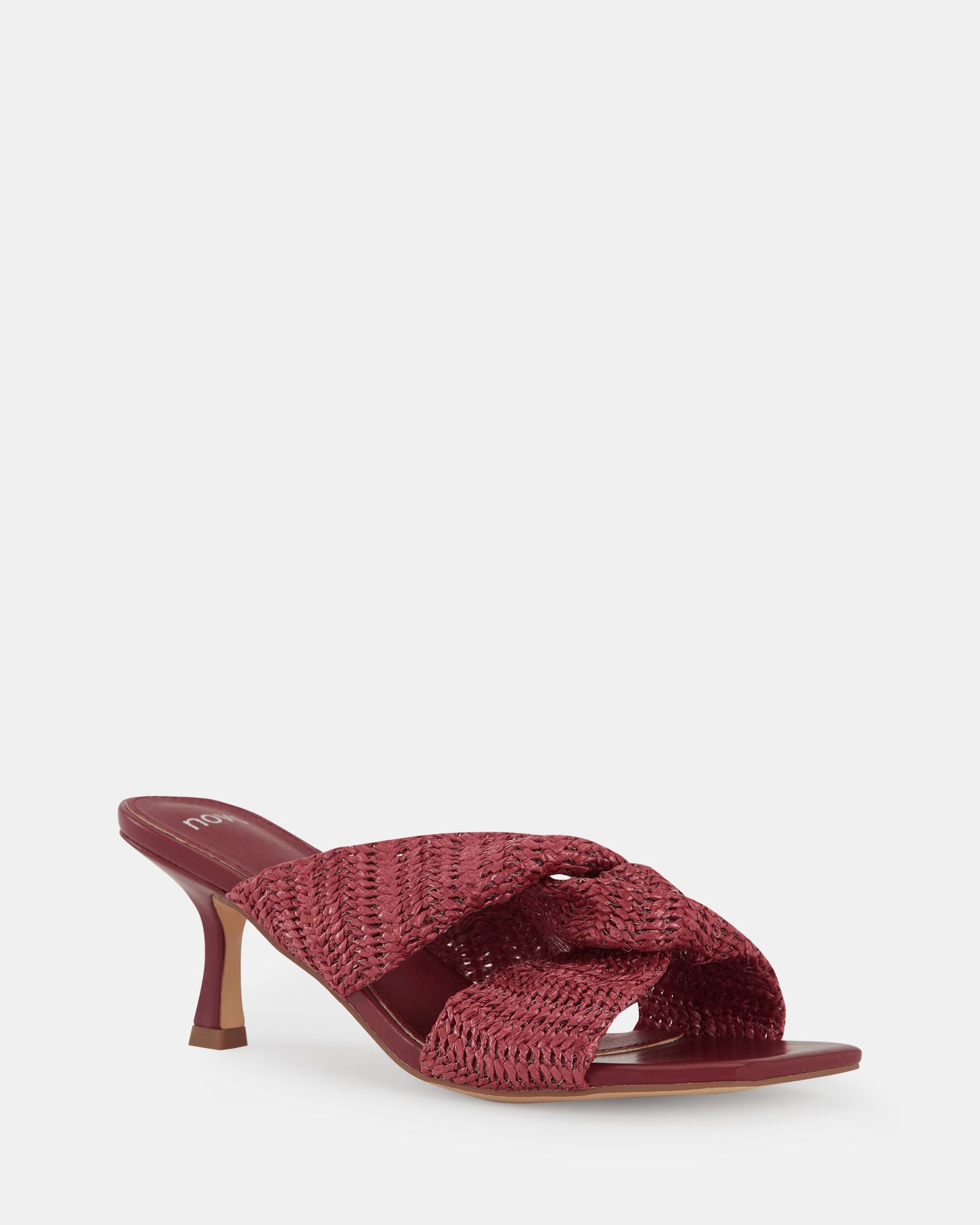 URBINOS Red Woven Low Heel Mule