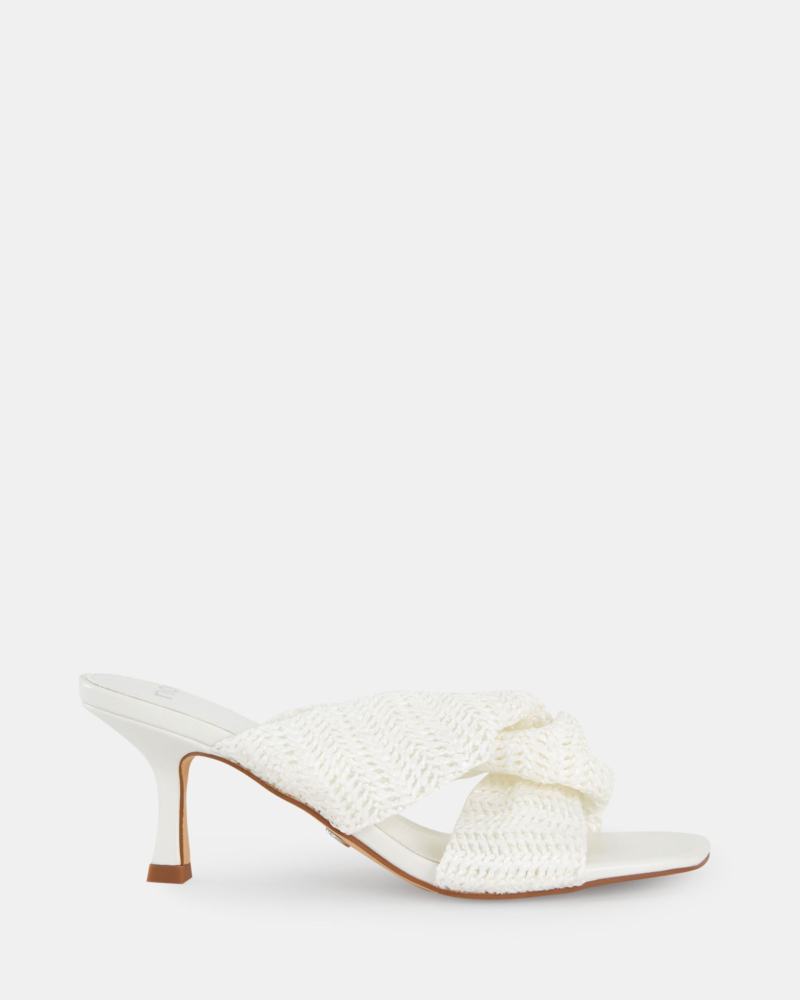 URBINOS White Woven Low Heel Mule