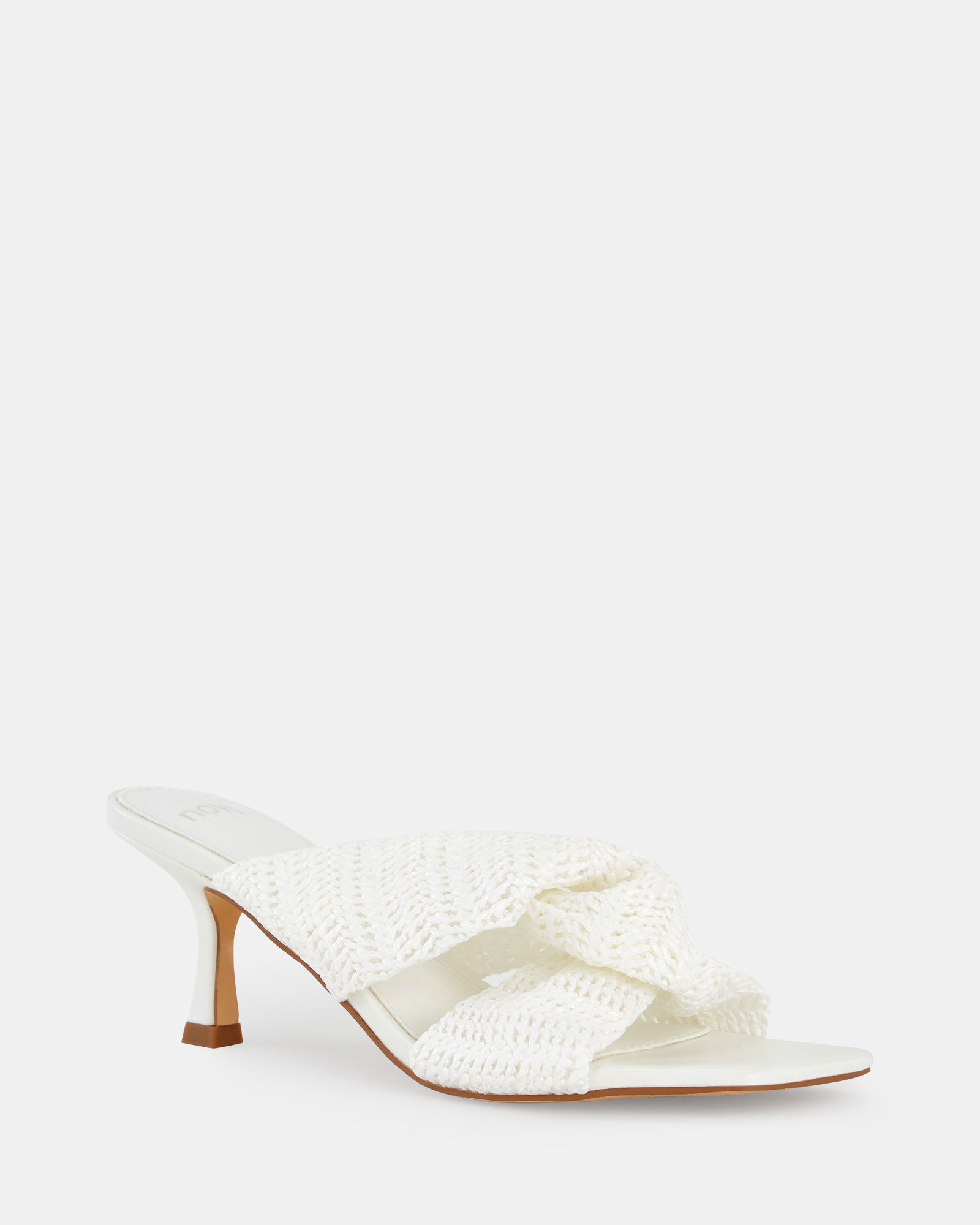 URBINOS White Woven Low Heel Mule