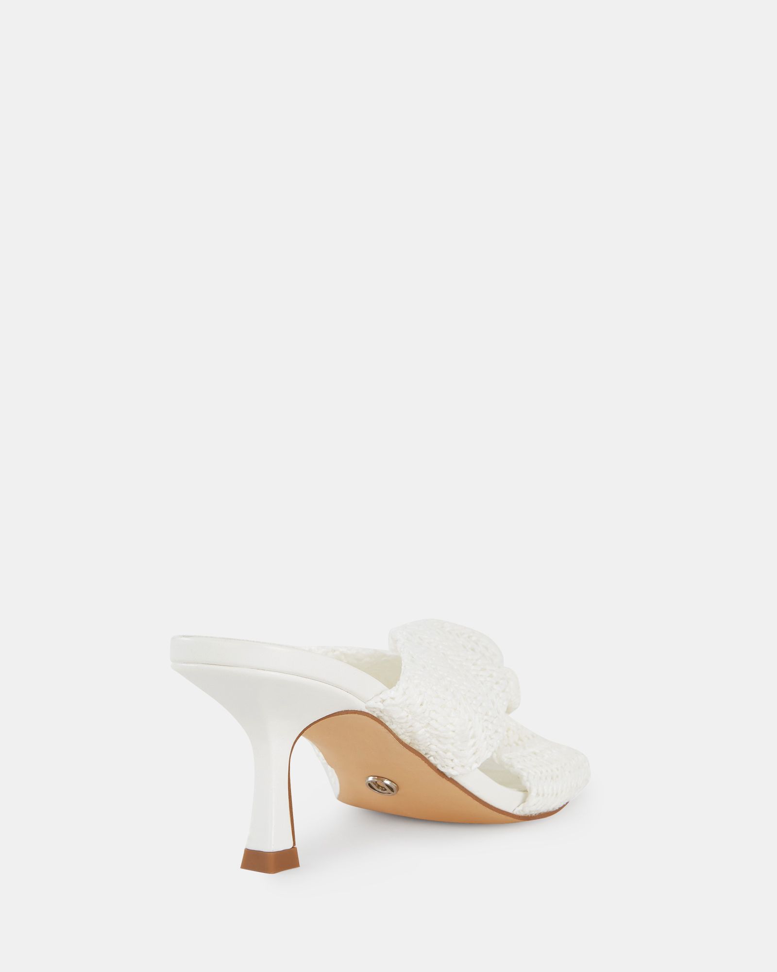 URBINOS White Woven Low Heel Mule