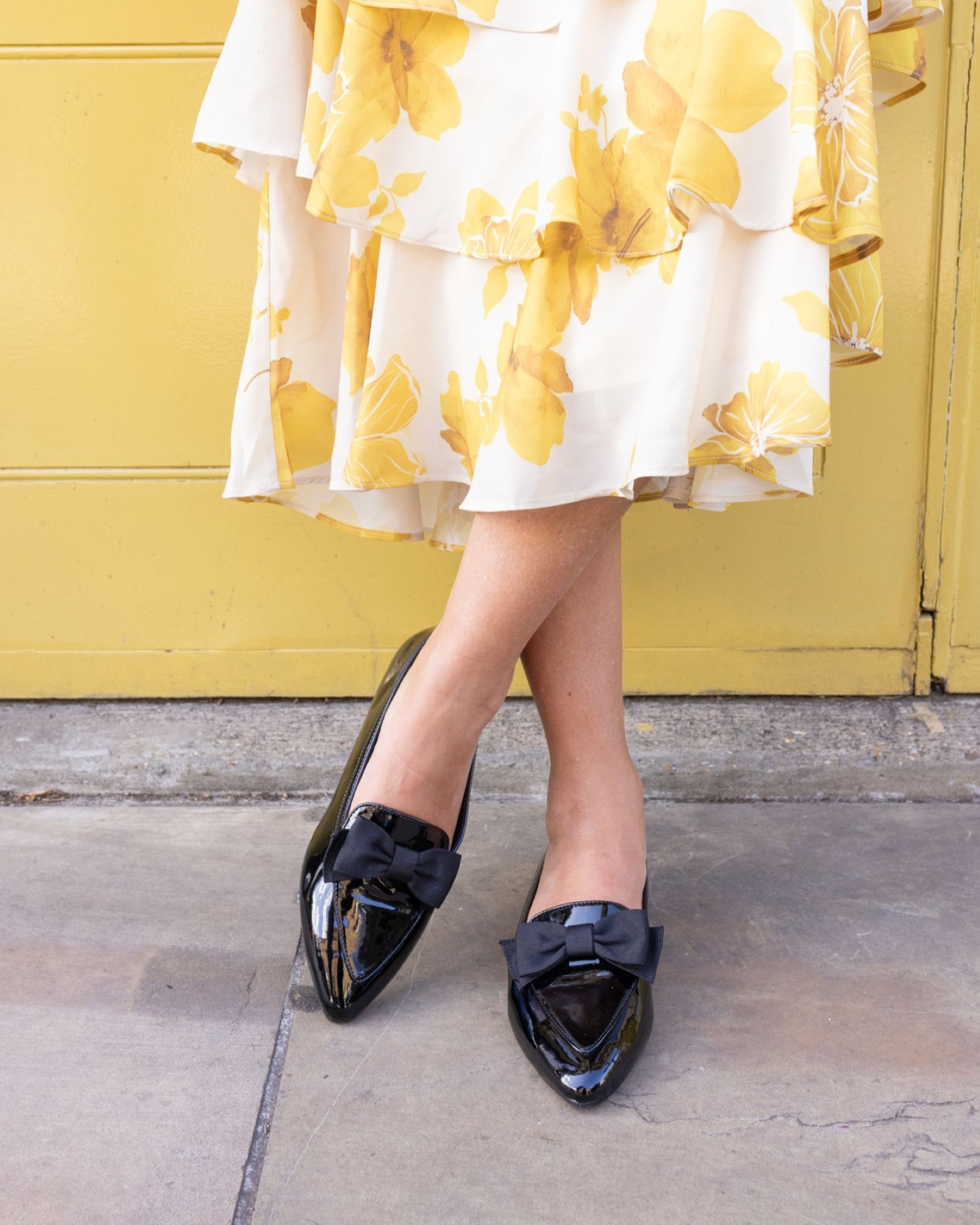 COCO Black Bow Flat Point Shoe