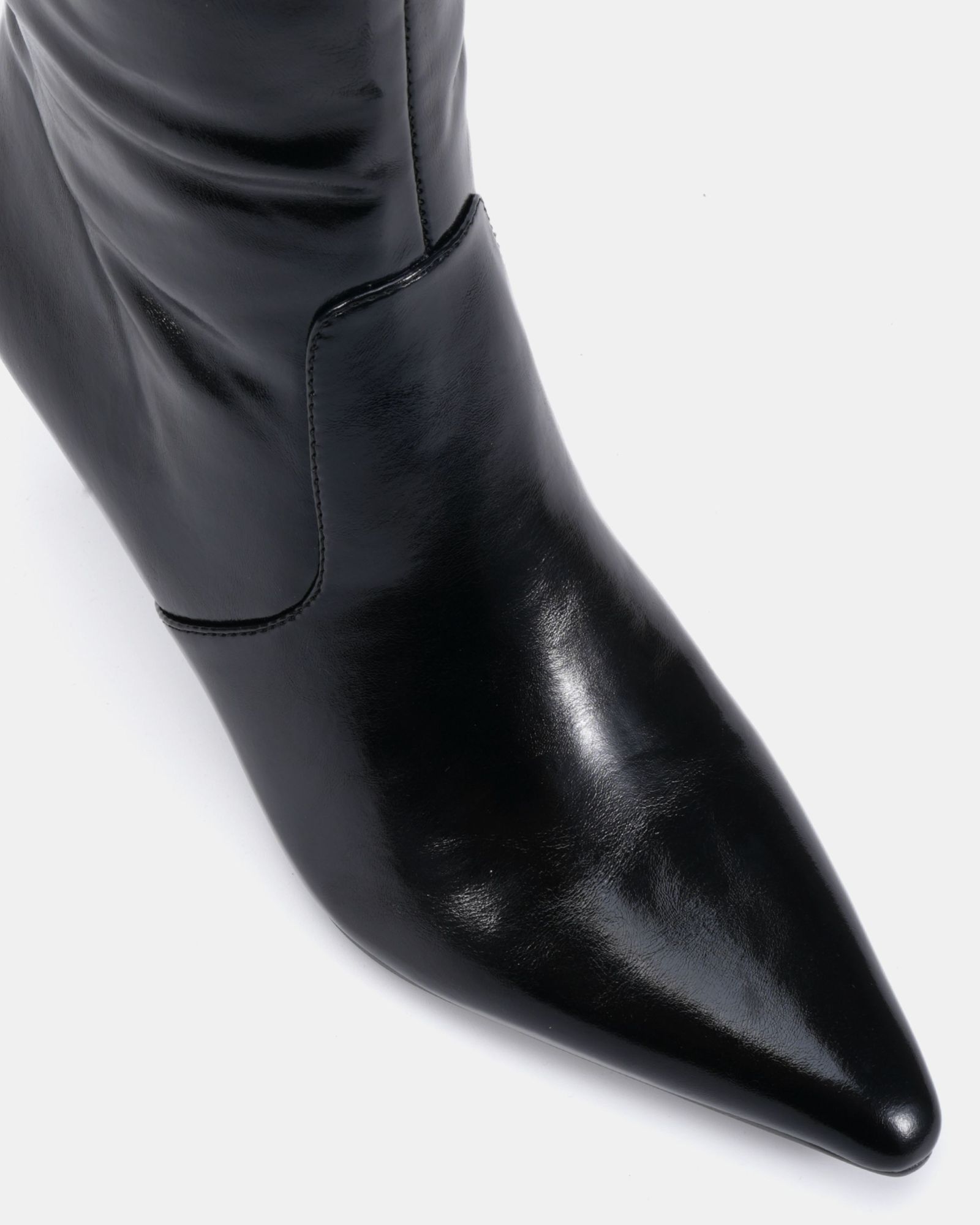 WIDE FIT GRATEFUL Black Mid Stiletto Heel Point Knee Boot