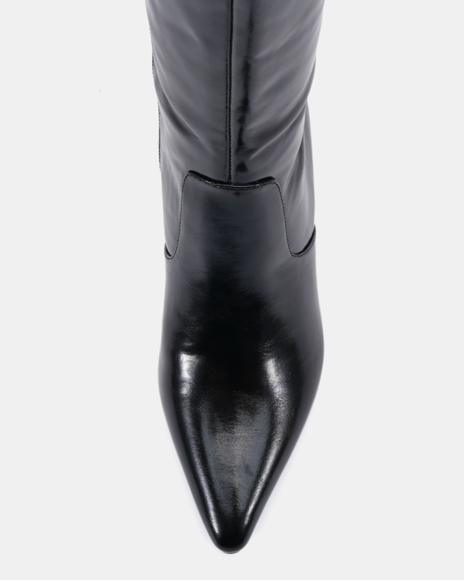 WIDE FIT GRATEFUL Black Mid Stiletto Heel Point Knee Boot