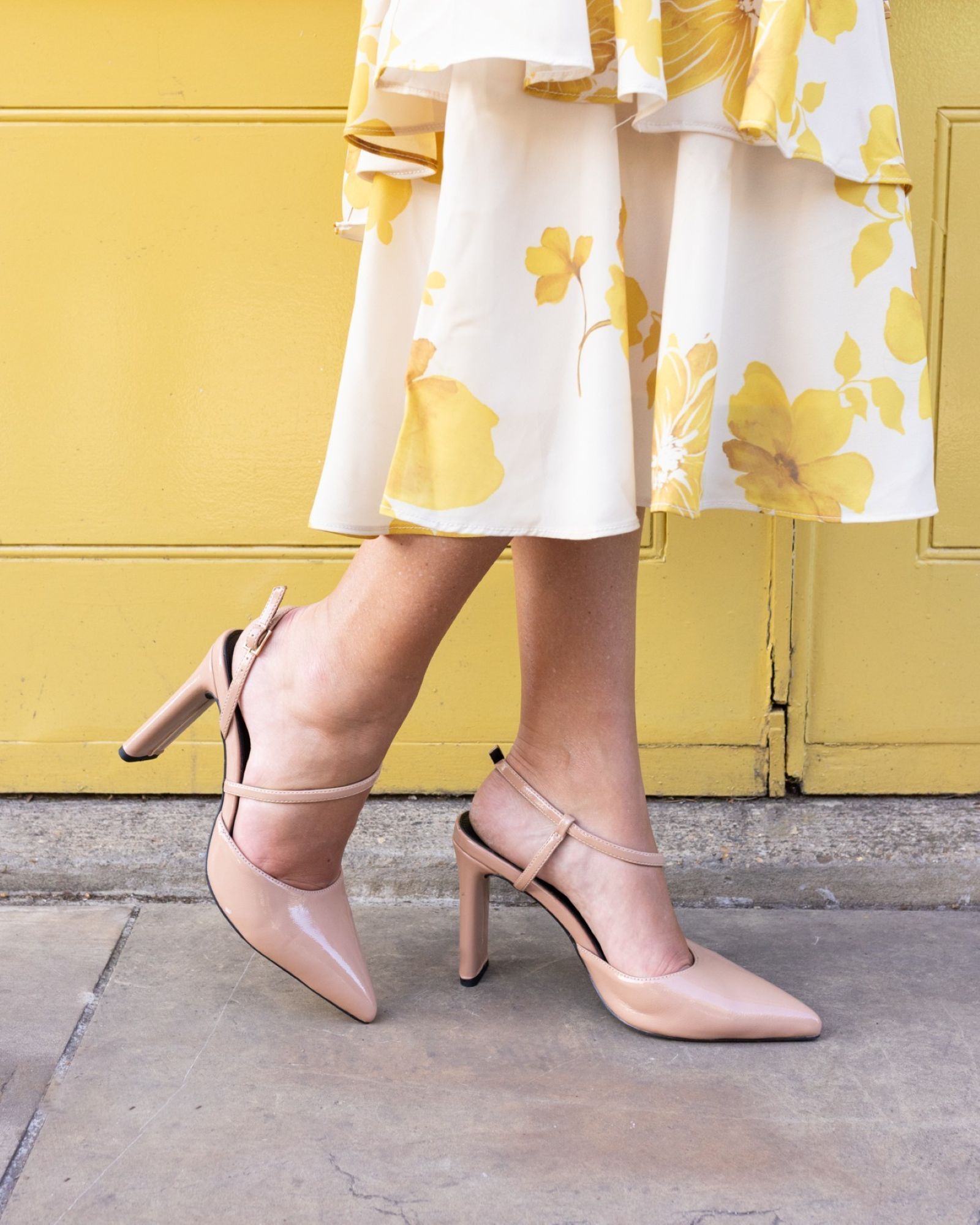 WIDE FIT INDIE Nude Point Toe Strappy Court Shoe