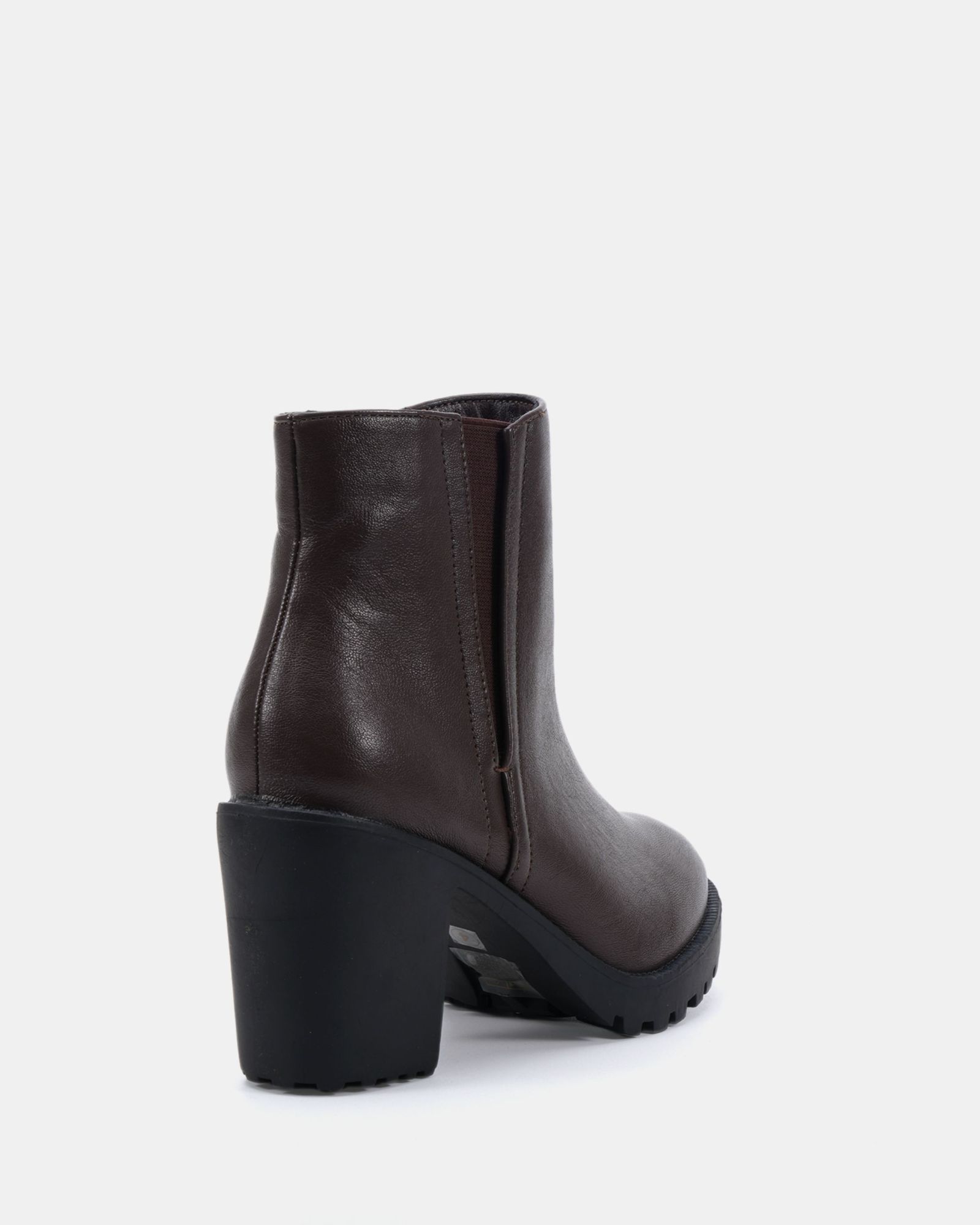 Wide Fit Jemma Brown Chelsea Cleated Unit Ankle Boot