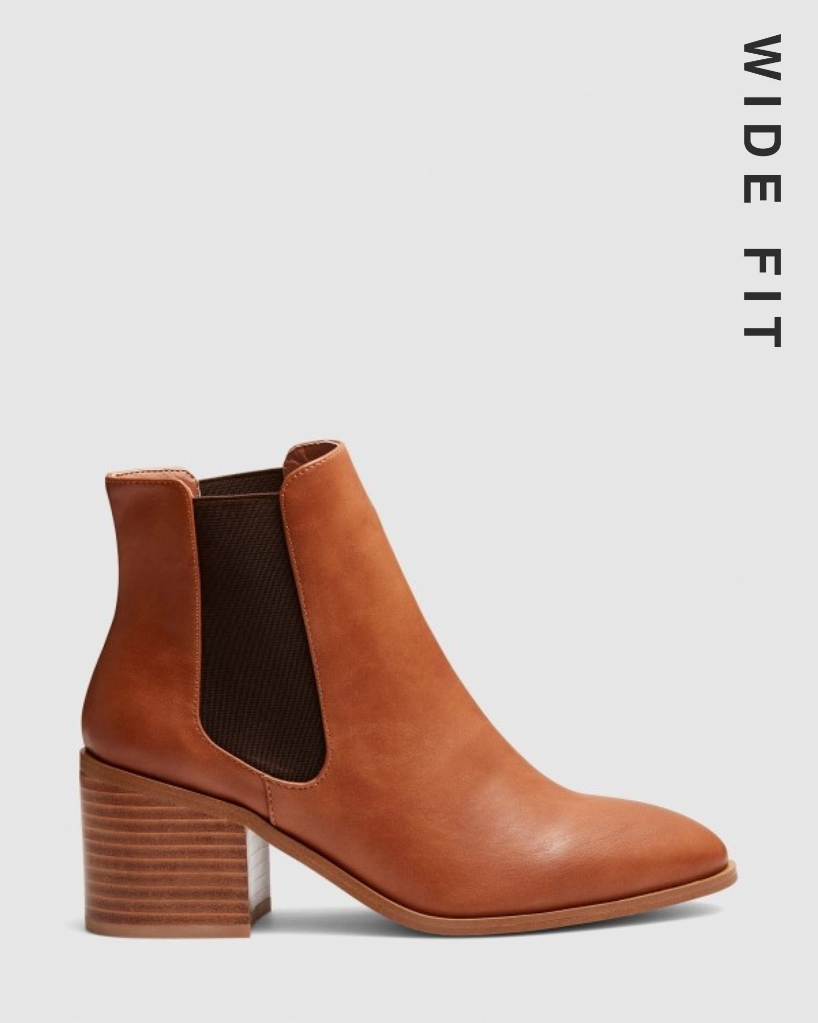 Wide Fit Cindi Tan Ankle Boot