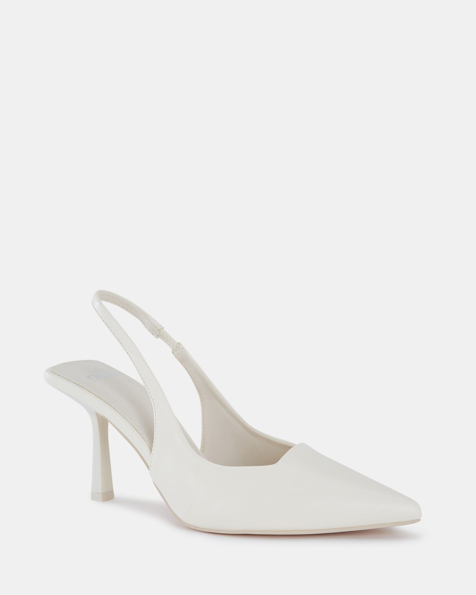 WIDE FIT ZAFU White Slingback Court Shoe