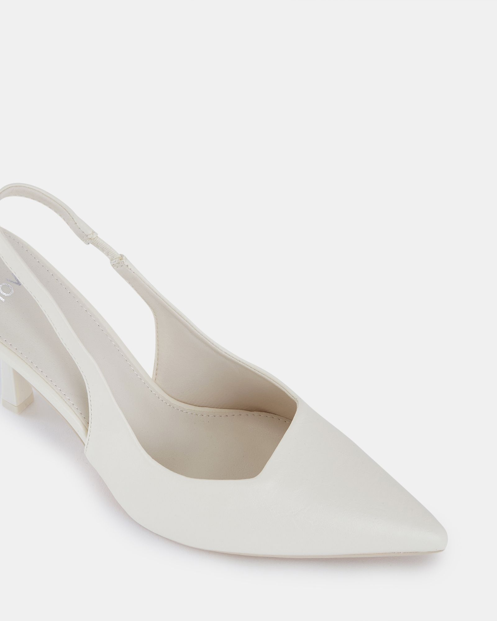 WIDE FIT ZAFU White Slingback Court Shoe